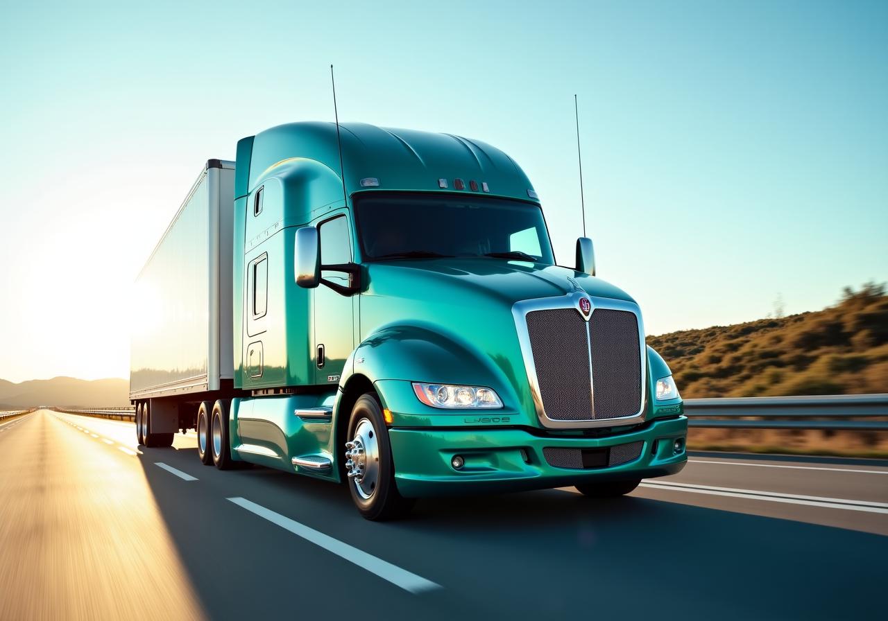 A vibrant modern delivery truck with sleek design